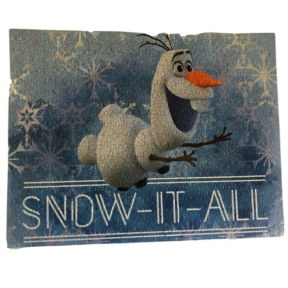 Disney Other - Disney Frozen Olaf Jigsaw Puzzle Kids 500 Piece Blue Snow-It-All Snowflake
